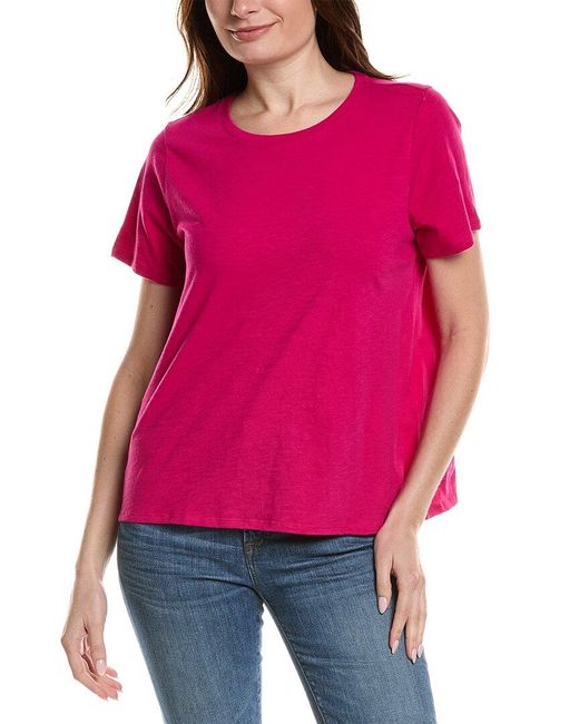 Eileen Fisher Red Crewneck T-Shirt