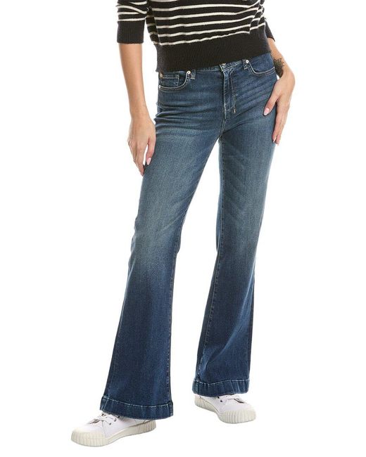 7 For All Mankind Blue Dojo Tailorless Cambridge Flare Jean