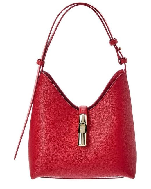 Furla Red Goccia Leather Hobo