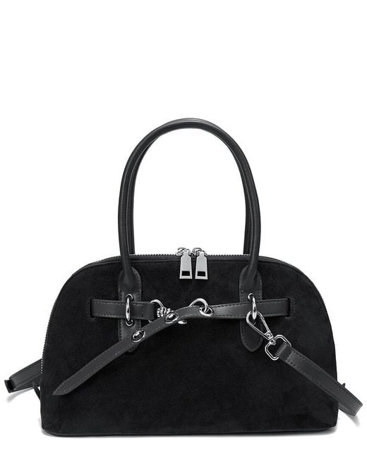 Tiffany & Fred Paris Black Hand-woven Leather Messenger Bag