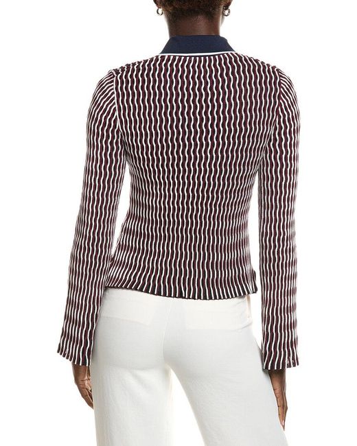 Jonathan Simkhai Red Colleen Polo Top