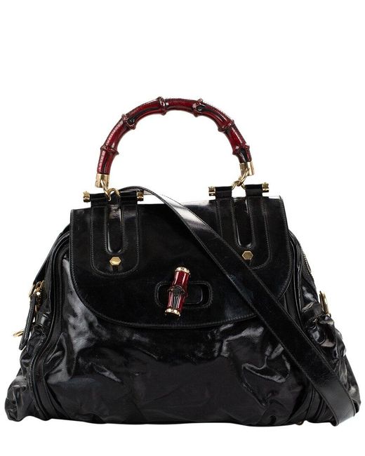 Gucci Black Canvas Dialux Large Pop Handbag (Authentic Pre-Owned)
