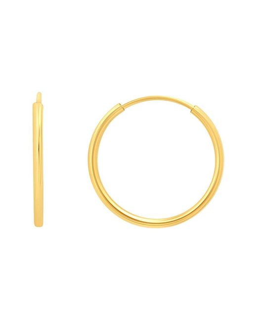 MaxColor Metallic 14K Hoop Earrings