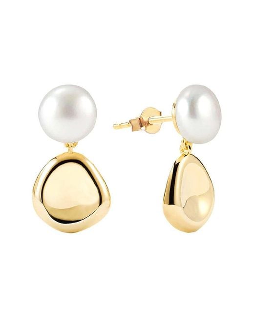 Gabi Rielle Metallic 14k Over Silver Lovestruck Collection 8mm Petal Dangle Earrings