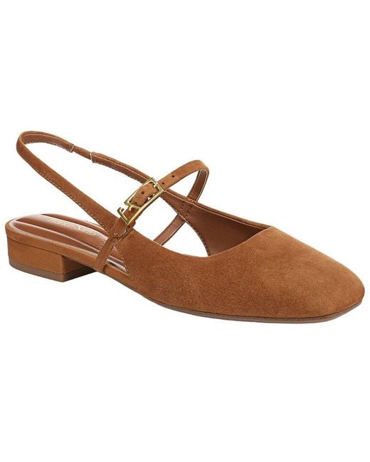 Franco Sarto Brown L-Destin Leather Slingback