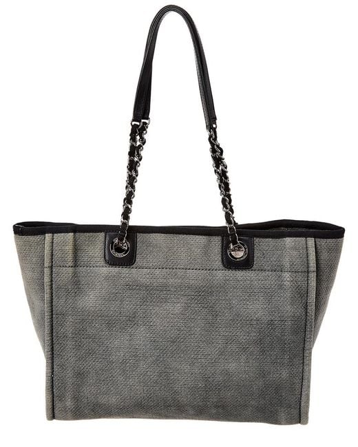 Chanel Grey Canvas Large Deauville Tote in Grey | Lyst Australia