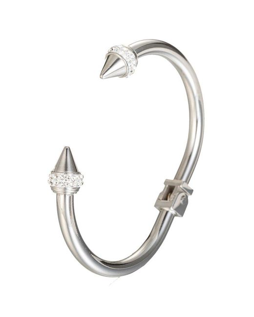 Eye Candy LA White Luxe Titanium Cz Leah Cuff Bracelet