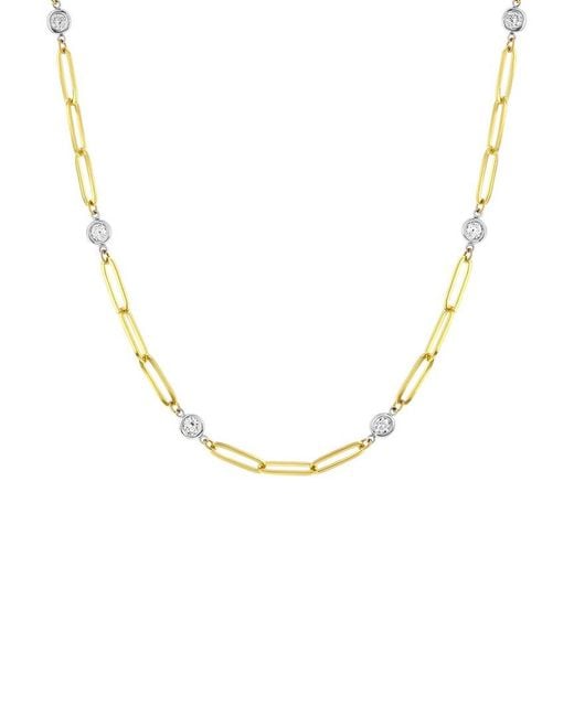 Jewels by Viomo Metallic 14K Two-Tone 1.00 Ct. Tw. Diamond By The Yard Necklace