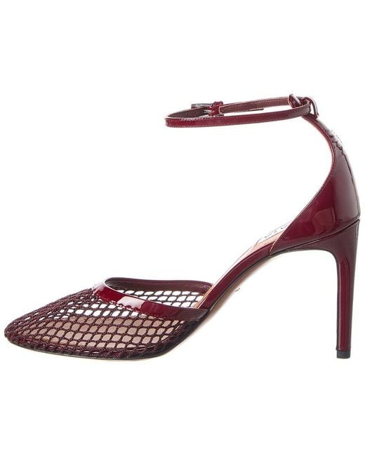Alaïa Brown Alaïa Fishnet Mesh & Patent Pump
