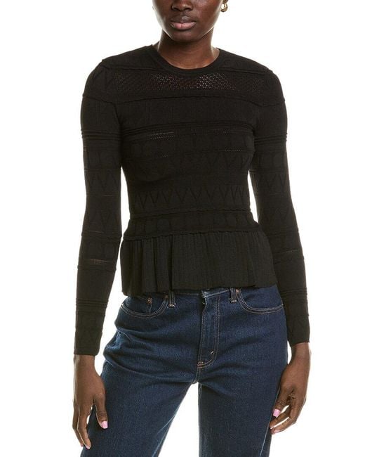 MILLY Black Ruffle Sweater