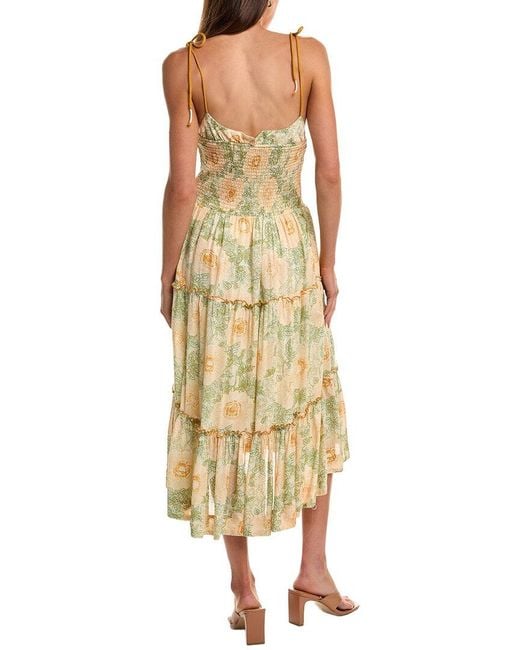 Free People Adriel Midi Dress in Yellow | Lyst UK