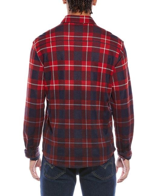 Stone Rose Red Jacquard Knit Check Shirt for men