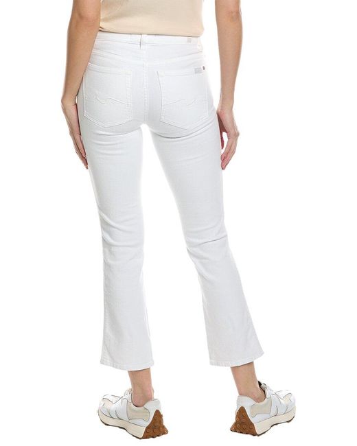 7 For All Mankind Kimmie Crop Clean White Bootcut Jean