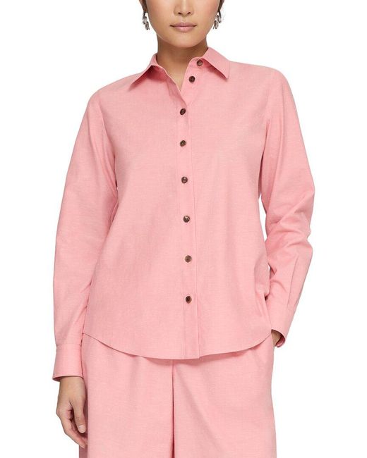 Lafayette 148 New York Pink Button Down Shirt
