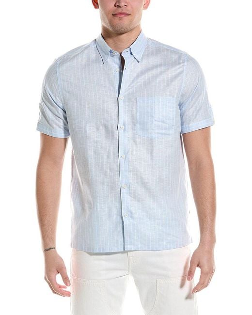 Ted Baker Blue Lytham Regular Fit Linen-blend Shirt for men