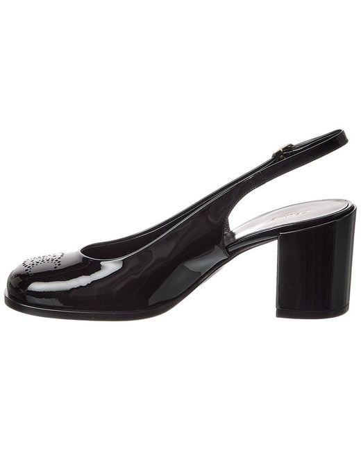 Céline Black Lily Triomphe Patent Slingback Pump