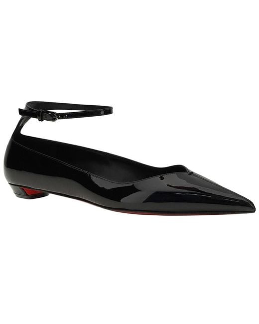 Christian Louboutin Black Dnu Erozeena Patent Ballerina Flat