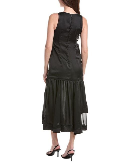 1.STATE Black V-Neck Asymmetric Maxi Dress