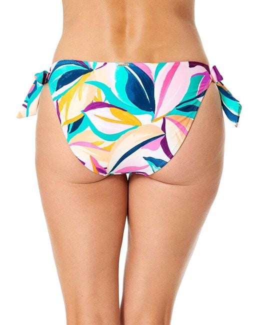 Anne Cole Blue Metal Tab Side Tie Bottom