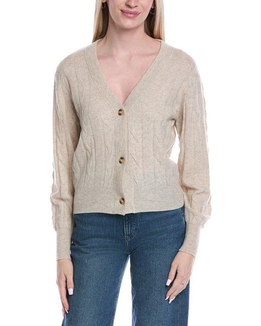 Brodie Cashmere Blue Cable Wool & Cashmere-Blend Cardigan