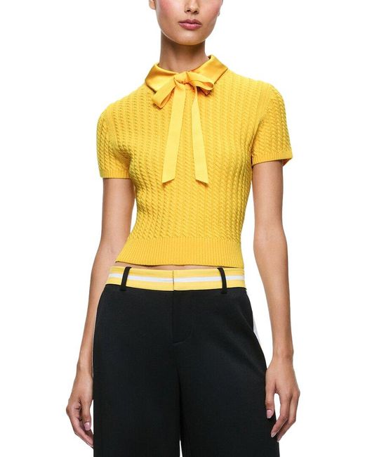 Alice + Olivia Metallic Abbott Wool Pullover