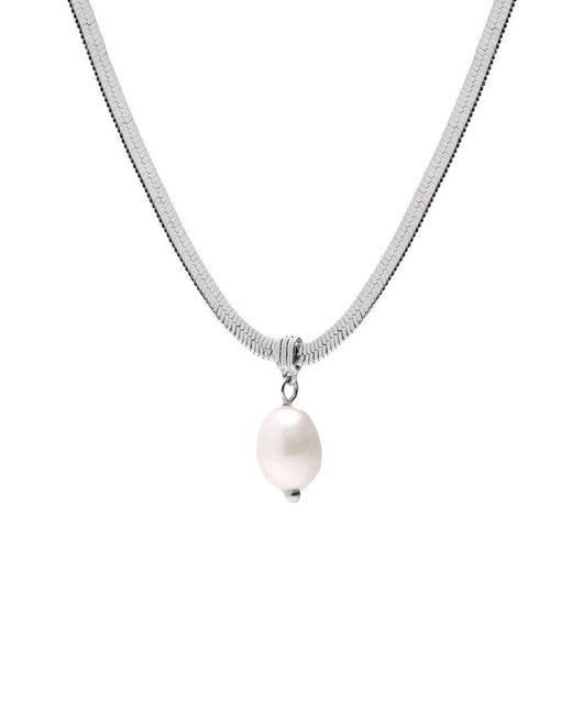 Electric Picks Metallic Plated 7Mm Pearl Koi Necklace