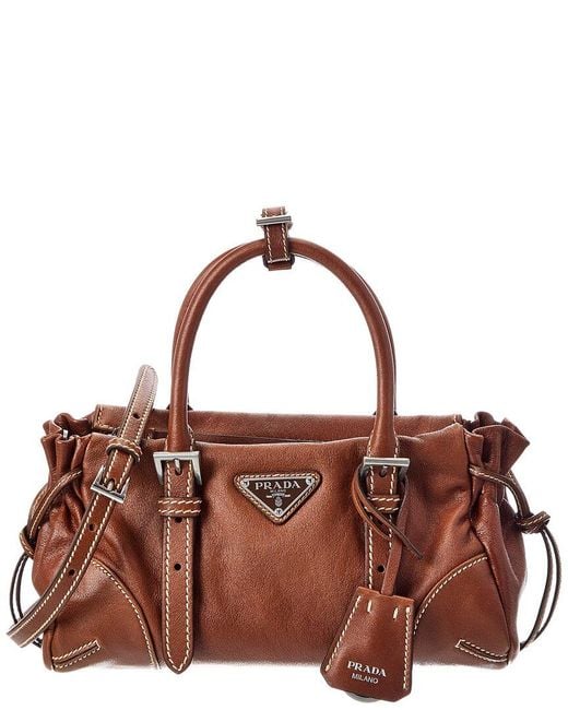 Prada Brown Karin Small Leather Tote