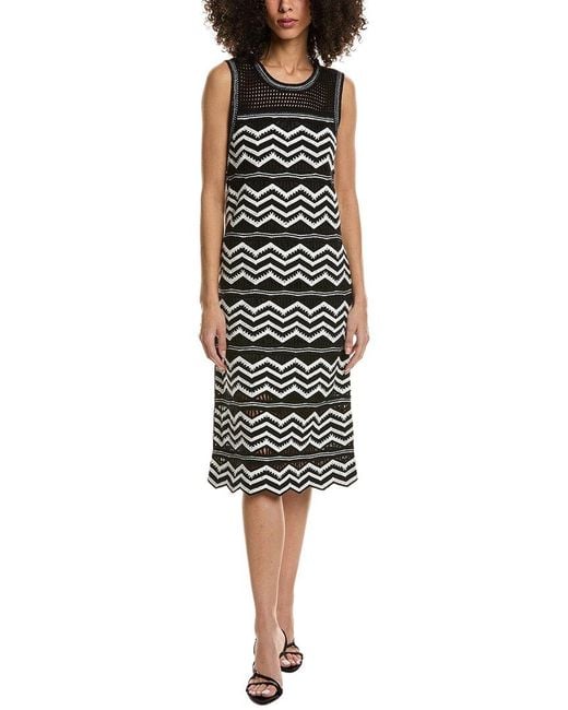 Karl Lagerfeld Black Sleeveless Chevron Knit Sweater