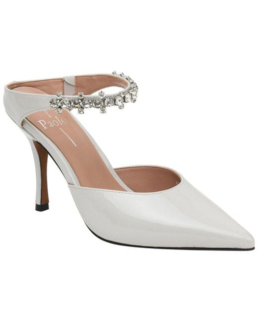 Linea Paolo White Ynez Leather Pump