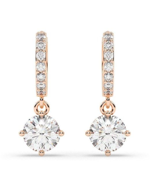 Lab Grown Diamonds White 14K Rose 1.25 Ct. Tw. Lab-Grown Diamond Earrings