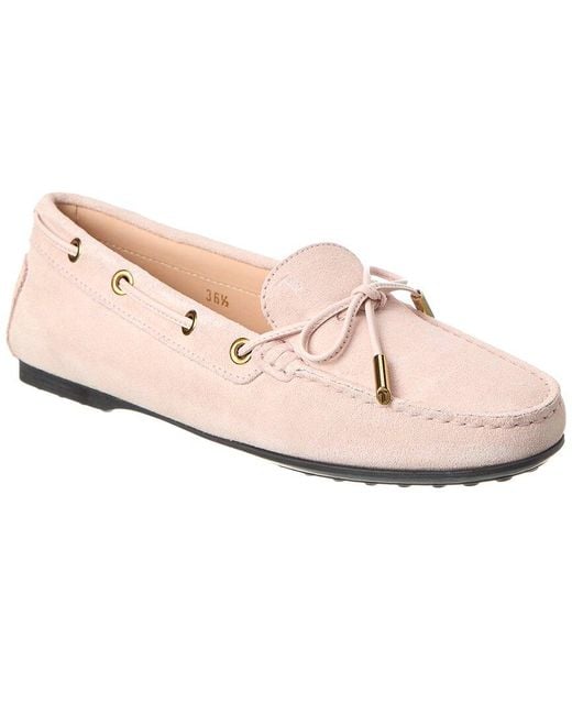 Tod's Pink Suede Loafer