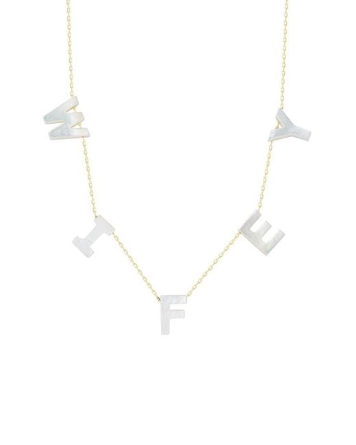 Sphera Milano White 14K Over Wifey Necklace