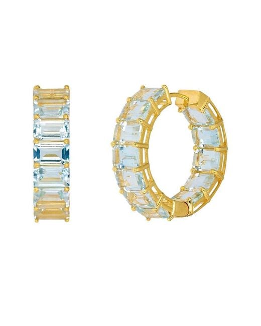 Nina Zhou Jewelry Metallic 14K 19.90 Ct. Tw. Aquamarine Hoop Earrings