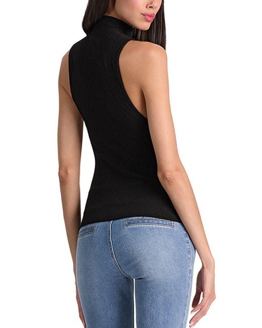 Alice + Olivia Black Darcey Novelty Ribbed Wool-Blend Tank