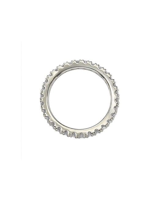Suzy Levian Metallic Silver Cz Stackable Ring
