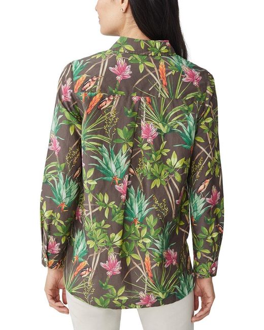 J.McLaughlin Green Britt Silk-Blend Blouse