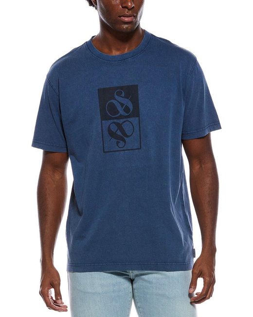 Scotch & Soda Blue Graphic T-Shirt for men