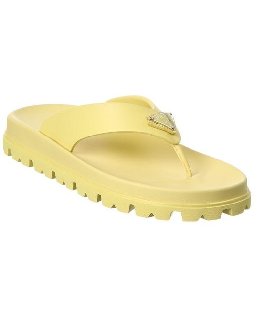 Prada Yellow Thong Sandal