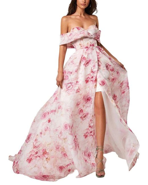 Homeyee Pink Printed Maxi Dress