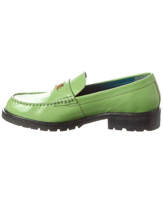 Free People Green Liv Leather Loafer