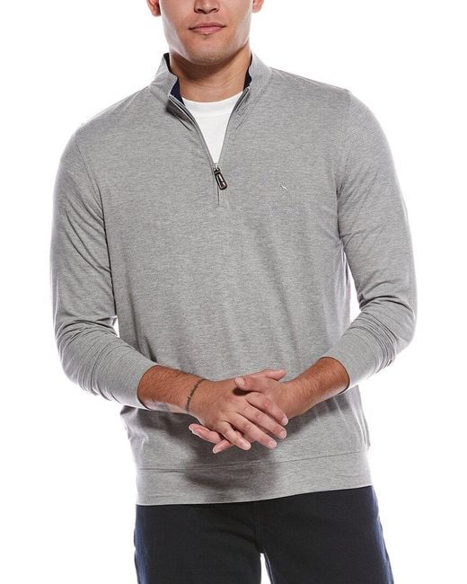 Tailorbyrd Gray Brushed Melange Super Soft 1/4-Zip Pullover for men