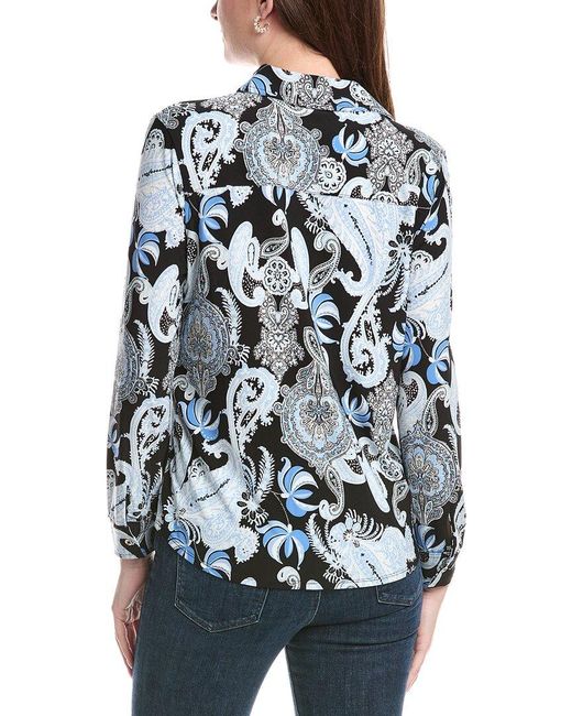 Jones New York Blue Printed Top
