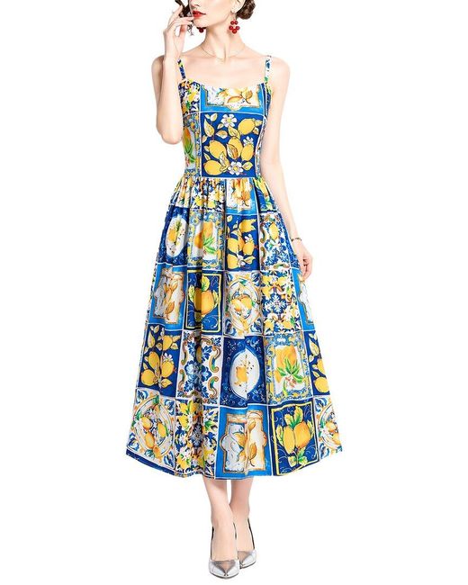 Nia Blue Midi Dress