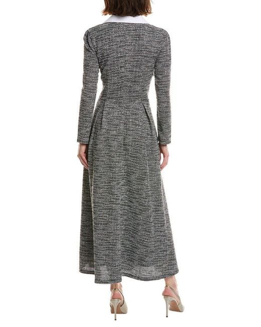 Pascale La Mode Gray Long Sleeve Maxi Shirtdress