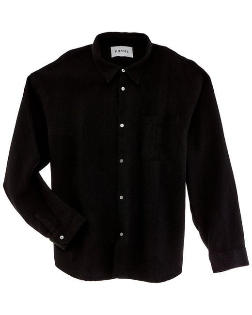FRAME Black Waffle Textured Shirt for men