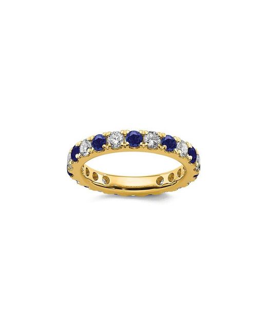 Lab Grown Gemstones White 14K 2.65 Ct. Tw. Lab-Grown Diamond & Lab-Grown Sapphire Eternity Ring