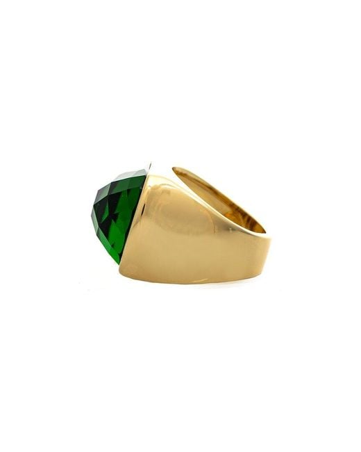 Rivka Friedman Green 18K Plated Cocktail Ring