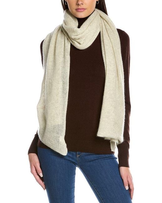 Portolano White Lightweight Cashmere Wrap