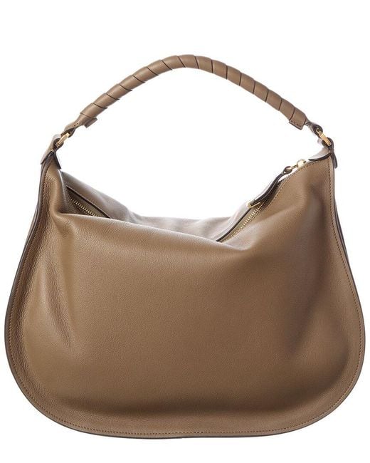 Chloé Brown Marcie Leather Hobo Bag