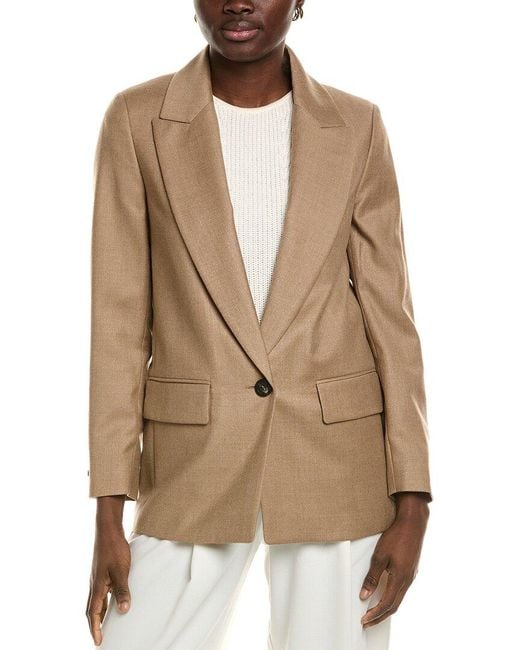 Peserico Natural Wool-Blend Blazer